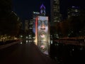 Crown Fountain at Millennium Park in Chicago at night - CHICAGO, UNITED STATES - JUNE 05, 2023