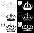 Crown of Galicia black and white illustration.