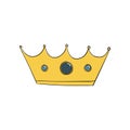 crown with gems . A symbol of authority. Headpiece of the King. Icon denoting success and insignia. Gold crown