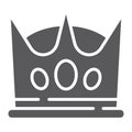 Crown glyph icon, king and leader, royal sign, vector graphics, a solid pattern on a white background.