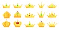 Crown gold icon royal sign king queen diadem tiara Royalty Free Stock Photo