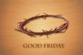 The Crown of Good Friday Redemption symbol background template. Crown of thorns