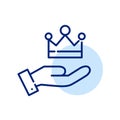 Crown in head. Premium customer service. Luxury membership. Pixel perfect icon