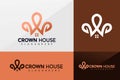 Crown House logo vector, Minimaliset Elegant Luxury logo design, modern logo, Logo Designs Vector Illustration Template Royalty Free Stock Photo