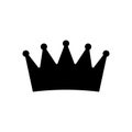 Crown icon. Black silhouette crown isolated on white background. Symbol king and queen for design prints. Royal attribute Royalty Free Stock Photo