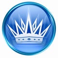 Crown icon blue Royalty Free Stock Photo
