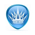 crown icon blue. Royalty Free Stock Photo