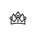 Crown icon Column Chart icon or logo isolated sign symbol vector illustration - high quality black style vector icons