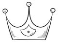 Crown icon. Cute fairytale tiara. Royal power emblem