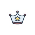 Color illustration icon for Crown, diadem and frontlet Royalty Free Stock Photo
