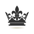 Crown Icon flat style. Monarchy authority and royal symbols. Monochrome vintage antique icons. Crown symbol for your web site desi