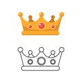 Crown icon. Isolate object.
