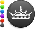 Crown icon on round internet button Royalty Free Stock Photo