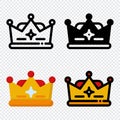 Crown icon set. Colorful cartoon crown icon. Crown sign collection. Crown logo. Vector illustration Royalty Free Stock Photo