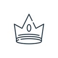 crown icon vector from party and celebration concept. Thin line illustration of crown editable stroke. crown linear sign for use Royalty Free Stock Photo