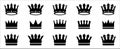 Crown icon vector set. Crowns simple icons design symbol of jewelry, luxury, deluxe, fashion and authority. Crown vectors stock Royalty Free Stock Photo