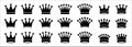 Crown icon vector set. Crowns simple icons design symbol of jewelry, luxury, deluxe, fashion and authority. Crown vectors stock Royalty Free Stock Photo