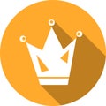Crown icon white outline on gold Royalty Free Stock Photo