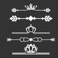 Crown icons isolated on gray backround