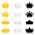 Crown icons set Royalty Free Stock Photo