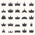 Crown icons set. Heraldic design elements