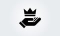 Crown icons set. King, queen, award, vip symbol. Vector illustration Royalty Free Stock Photo
