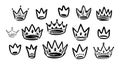 Crown icons set. Royal, premium symbol. Vector illustration