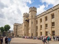 Crown Jewels at the Tower of London, Line of people Royalty Free Stock Photo