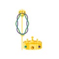 Crown of king with crosier and necklaces