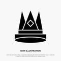 Crown, King, Empire, First, Position, Achievement Solid Black Glyph Icon Royalty Free Stock Photo