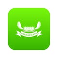 Crown king icon green vector Royalty Free Stock Photo