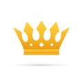 Crown of king isolated on white background. Gold royal icon. Vector stock illustration Royalty Free Stock Photo