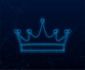 Crown of king isolated on white background. Plexus royal icon. Vector stock illustration. Royalty Free Stock Photo