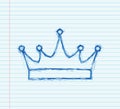 Crown of king isolated on white background. sketch royal icon. Vector stock illustration Royalty Free Stock Photo