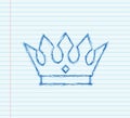 Crown of king isolated on white background. sketch royal icon. Vector stock illustration Royalty Free Stock Photo