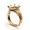 Crown King Ring: Gold And Diamond Jewelry With Intricate Designs