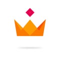 Crown king royal geometric icon logo vector or premium quality golden award idea flat cartoon illustration symbol