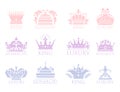 Crown king vintage premium badge heraldic ornament luxury kingdomsign vector illustration.