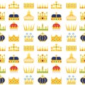 Crown king vintage premium seamless pattern background heraldic ornament luxury kingdomsign vector illustration.