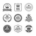 Crown labels icon set Royalty Free Stock Photo