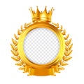 Crown And Laurel Wreath Realistic Frame Royalty Free Stock Photo