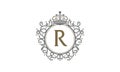 Crown Leaf Logo Initial R