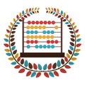 crown of leaves with school abacus