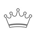 Crown line icon. Black king crown symbol. Isolated crown icon Royalty Free Stock Photo