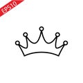 Crown line icon, outline vector sign, linear style pictogram isolated on white. VIP symbol, logo illustration.