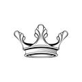 Crown line icon. Royal symbol. King, queen badge. Vector.