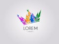 Crown Logo Design with Polygonal Concept Royalty Free Stock Photo