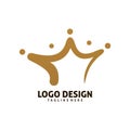 Crown logo design Royalty Free Stock Photo