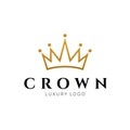 Crown logo king vector royal icon. Queen logotype symbol luxury design