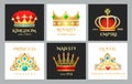 Crown logo set Royalty Free Stock Photo